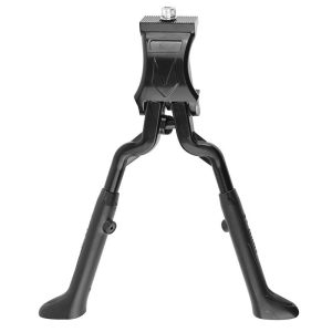 Bequille Velo Double Centrale Newton 24-28" Reglable Alu Noir (Sans Contre-Plaque)