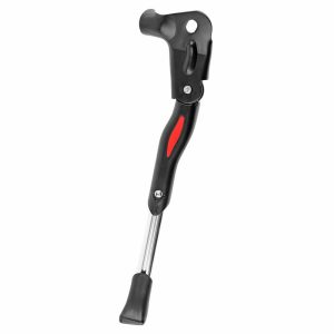 Bequille Velo Laterale Arriere Newton 24-28'' Reglable Fixation Moyeu Alu Noir