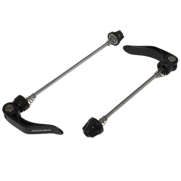 Blocage Rapide de Roue Route Avant + Arriere Newton Noir VTT-Route (Compatible Patte Large Sur Cadre Carbone) (Kit 2 Pieces)
