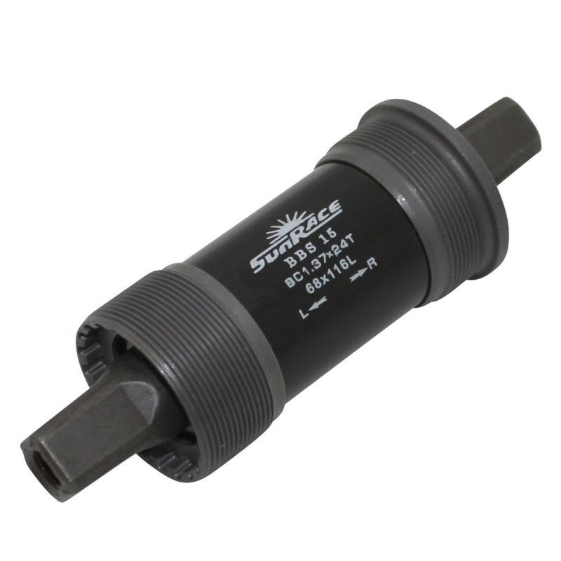 Boitier Pedalier Sunrace Carre Bbs 116mm (Boite de 68) Cuvettes Acier Filetage Anglais - Bsc - 1,37X24
