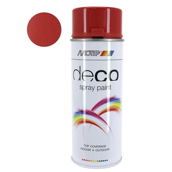 Bombe de Peinture Motip Deco Glycero Brillant Rouge Carmin Aerosol 400 ml (01640)