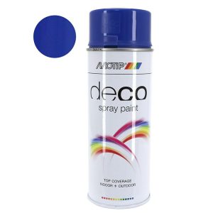Bombe de Peinture Motip Deco Glycero Brillant Bleu Gentiane Aerosol 400 ml (01634)