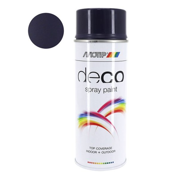 Bombe de Peinture Motip Deco Glycero Brillant Bleu Acier Aerosol 400 ml (01635)