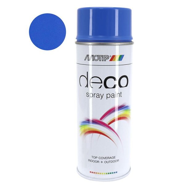 Bombe de Peinture Motip Deco Glycero Brillant Bleu Ciel Aerosol 400 ml (01608)