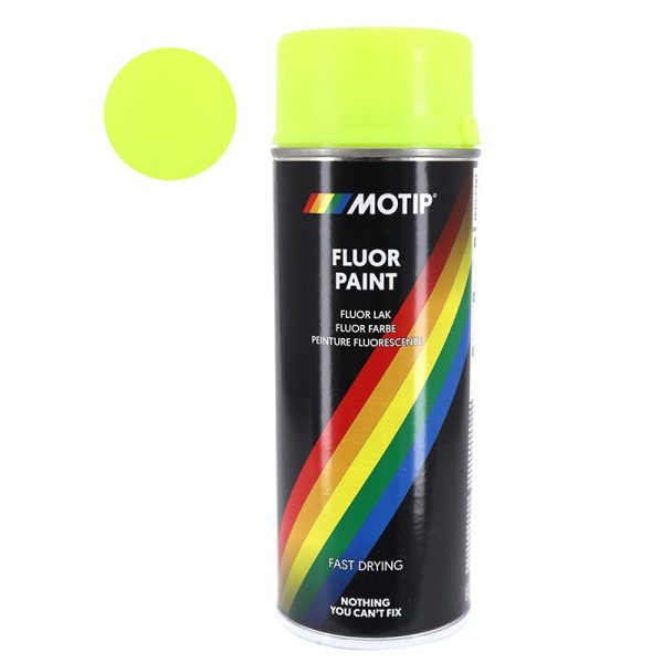 Bombe de Peinture Motip Pro Fluo Jaune Aerosol 400 ml (04022)