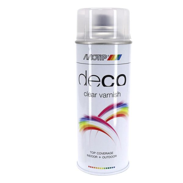 Bombe de Peinture Motip Deco Glycero Brillant Vernis Transparent Aerosol 400 ml (01603)