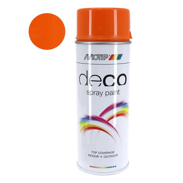 Bombe de Peinture Motip Deco Glycero Brillant Orange Ktm Aerosol 400 ml (01605)