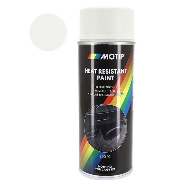 Bombe de Peinture Motip Pro Haute Temperature 800 Blanc Aerosol 400 ml (04036)