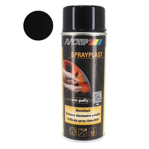 Bombe de Peinture Motip Sprayplast Noir Brillant Aerosol 400 ml (396526)