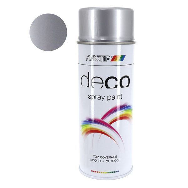 Bombe de Peinture Motip Deco Glycero Brillant Argent Aerosol 400 ml (01615)
