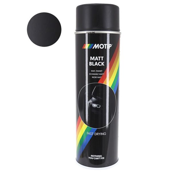 Bombe de Peinture Motip Pro Acrylique Mat Noir Aerosol 500 ml (04006)
