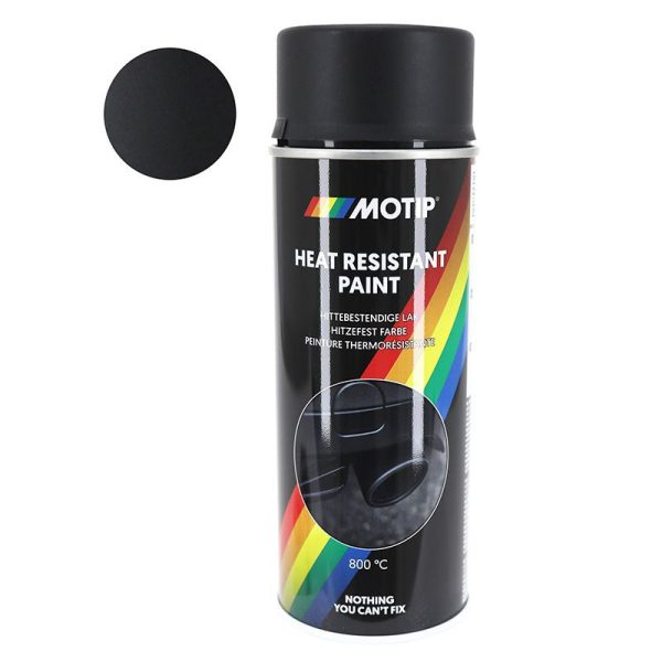 Bombe de Peinture Motip Pro Haute Temperature 800 Noir Aerosol 400 ml (04031)