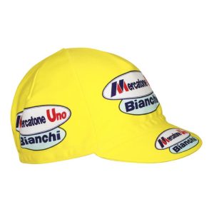Casquette Velo Equipe Vintage Mercatone Jaune