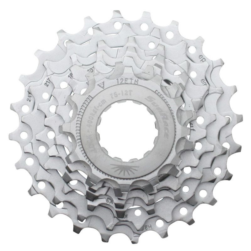 Cassette 7V. Sunrace R63 12-24 Route Pour Shimano-SRAM Nickel (Livre En Boite) (12-13-14-16-18-21-24)