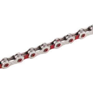 Chaine Velo 11V. Route-VTT Newton Kmc Argent-Rouge 116 Maillons Compatible Shimano-SRAM