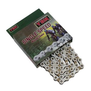 Chaine Velo 1-3V. BMX Ybn S410 Blanc-Argent 112 Maillons (Fixie - Singlespeed)