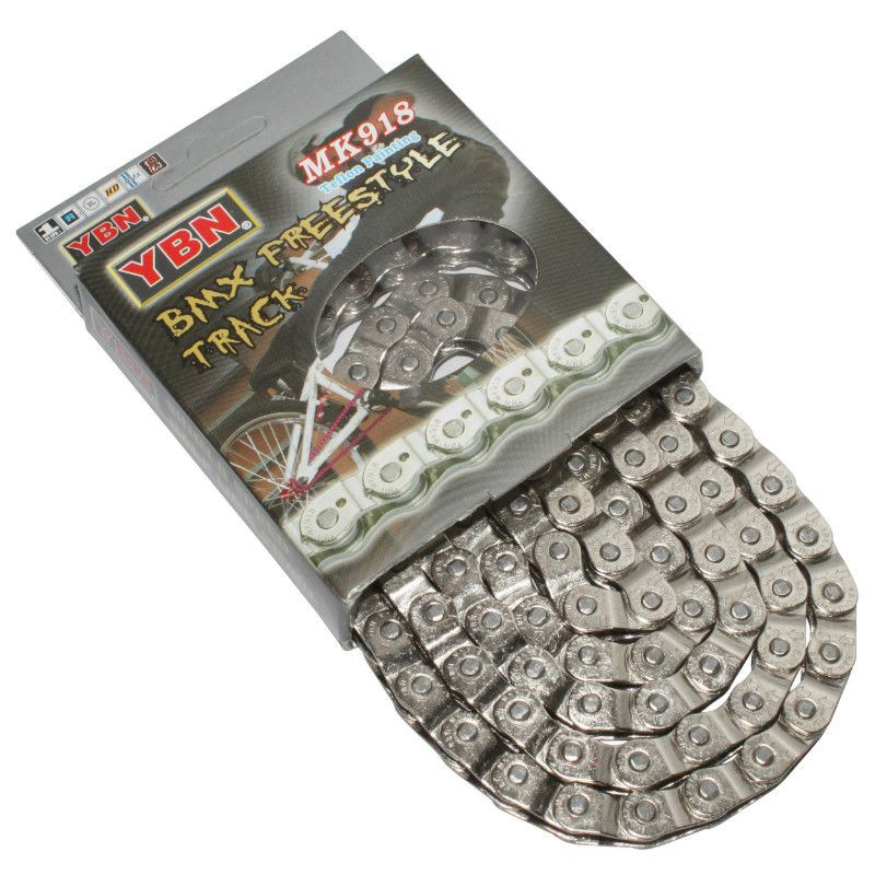 Chaine Velo 1-3V. BMX Ybn Demi-Maillon Nickel Teflon 100 Maillons (Fixie - Singlespeed)