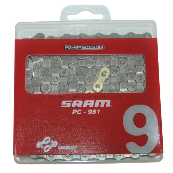 Chaine Velo 9V. Route-VTT SRAM Pc-951 Noir 114 Maillons (1-2"X11-128")