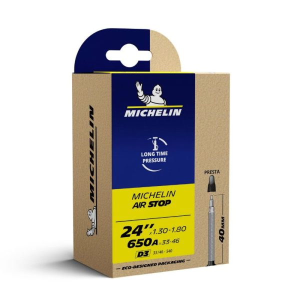 Chambre a Air Velo 600A X 33-46 - 24 X 1.30-1.80 Michelin D3 Valve Presta 40mm 128G (24X1 3-8) (Offre Speciale)