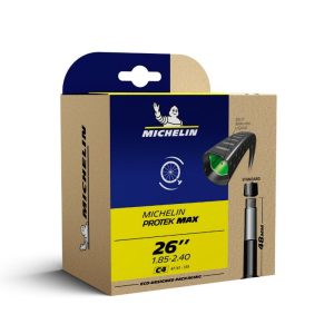 Chambre a Air Velo 26 X 1.85-2.40 Michelin Protek Max C4 Valve Standard Avec Liquide Anti-Crevaison