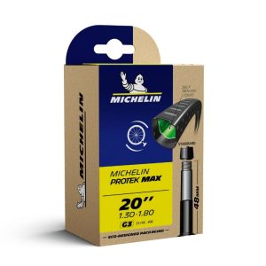 Chambre a Air Velo 20 X 1.30-1.80-450A Michelin Protek Max G3 Valve Standard Avec Liquide Anti-Crevaison (Offre Speciale)