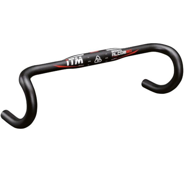 Cintre Route Itm Alcor Wing Alu Profil Aile Noir 31,8 L 40 Exterieur (Axe-Axe 38Cm) 295G Deco Rouge-Blanc