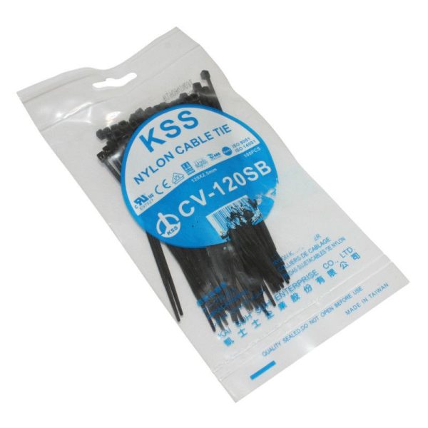 Collier de Serrage Nylon Type Rilsan 2,5X120mm Noir (Vendu Par 100) -Gravity-