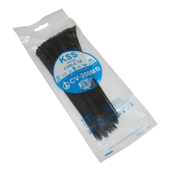 Collier de Serrage Nylon Type Rilsan 2,5X200mm Noir (Vendu Par 100) -Gravity-
