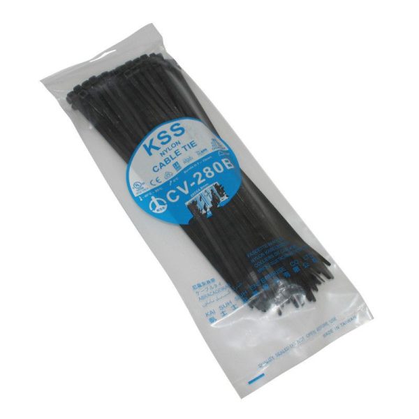 Collier de Serrage Nylon Type Rilsan 4,8X280mm Noir (Vendu Par 100) -Gravity-