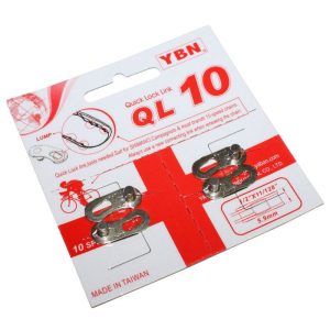 Connecteur de Chaine Velo 10V. Ybn Argent (Attache Rapide) Compatible Shimano - Campagnolo (Blister de 2 Pieces)