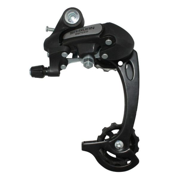 Derailleur VTT Arriere Gravity 9-8V.Nine Chape Longue Noir (Compatible Shimano Jusqu'A 34 Dents)