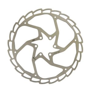 Disque de Frein VTT 6 Trous Newton Brakco Compatible Shimano et Autres 180mm Argent + 6 Vis