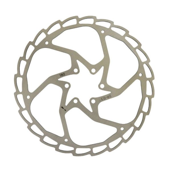 Disque de Frein VTT 6 Trous Newton Brakco Compatible Shimano et Autres 180mm Argent + 6 Vis