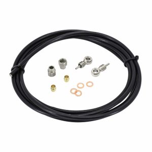 Durite Frein Disque Newton Noir 2.5M (Kit Complets Avec Fixations Pour 2 Etriers) Universel Pour Shimano et Autre Frein - Gaine Hydraulique -