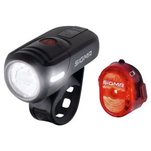 Eclairage Velo Usb Kit Sigma Aura Micro Set Aura 45-Nugget Ii (Autonomie 3H Mode Standard et 6H Mode Eco) Noir - Homologue -