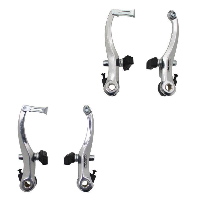 Etrier Frein VTT-City V-Brake Alu Argent (2 Paires) 110mm Compatible Garde-Boue