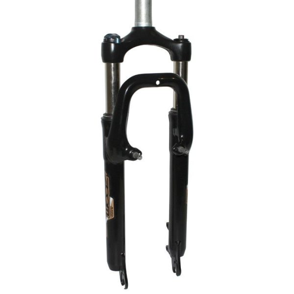 Fourche VTC 28 " Zoom Misera Ressort Noir Reglable-Blocable Deb. 50mm Pivot Lisse 1''1-8-28,6 Longueur 300Mn Exterieur Compatible V-Brake-Disque
