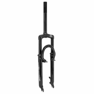 Fourche VTT 26 " M-W A Suspension Acier Ressort-Elastomere Pour V-Brake et Disque Noir Deb. 50mm Pivot (240-85mm) Filete 1"1-8-25,4 Interieur