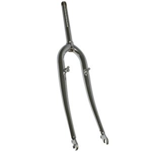 Fourche VTT 26'' Rigide Cintree Acier Chrome Avec Tasseaux Pivot Filete 22,2mm - 1" (230mm-Fileté Sur 140mm)
