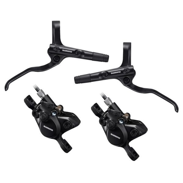 Frein A Disque VTT Hydraulique Shimano Mt200 Avant+Arriere Noir Durite 900+1700mm (Sans Disque) (Kit En Boite) - Plaquette Resine
