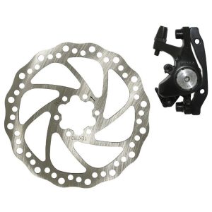Frein A Disque VTT Mecanique Av (Etrier + Disque) 160 mm Post Mount + Adaptateur International Compatible Av 160 mm et Ar 140 mm