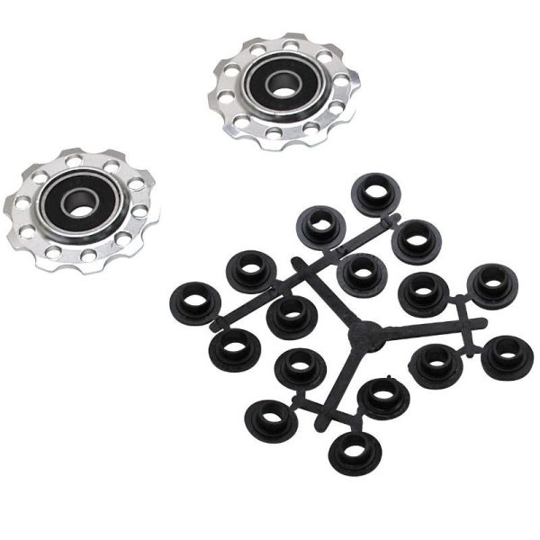 Galet Derailleur Gravity 7-8V. Alu Argent A Roulement 10 Dents (Jeu de 2)