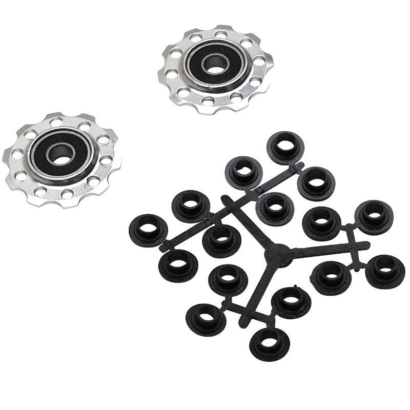 Galet Derailleur Gravity 7-8V. Alu Argent A Roulement 10 Dents (Jeu de 2)
