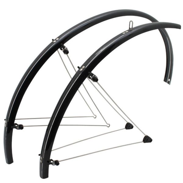Garde Boue Route Tringles 700 Stronglight 35mm Noir (Paire) Avec Fixation Classic Tringles Inox