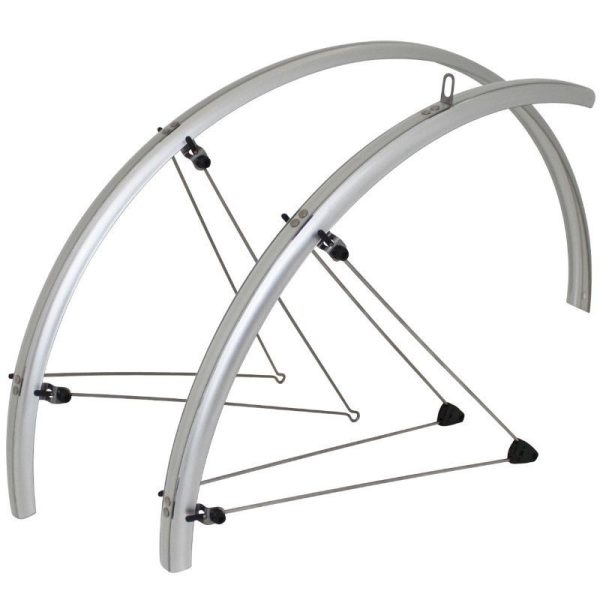 Garde Boue Route Tringles 700 Stronglight 35mm Argent (Paire) Avec Fixation Classic Tringles Inox