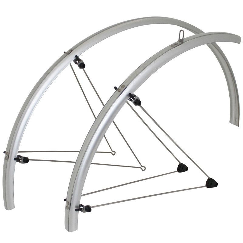 Garde Boue Route Tringles 700 Stronglight 35mm Argent (Paire) Avec Fixation Classic Tringles Inox