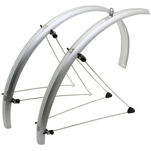 Garde Boue City-VTC Tringles 28'' Stronglight Road 48mm Argent (Paire) Avec Fixation Classic Tringles Inox