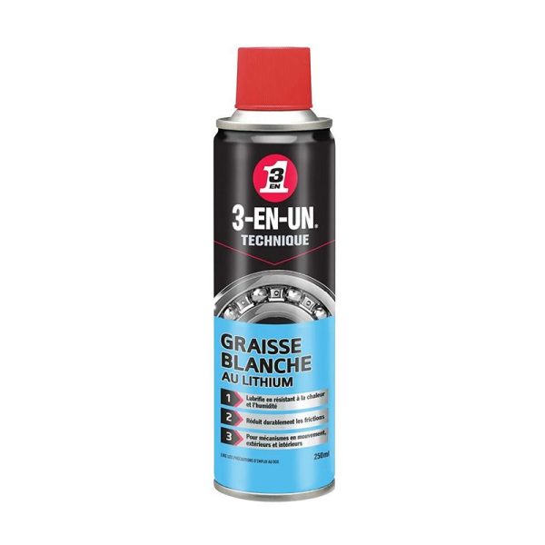 Graisse 3-En-Un Blanche Au Lithium (Aerosol 250 Ml)