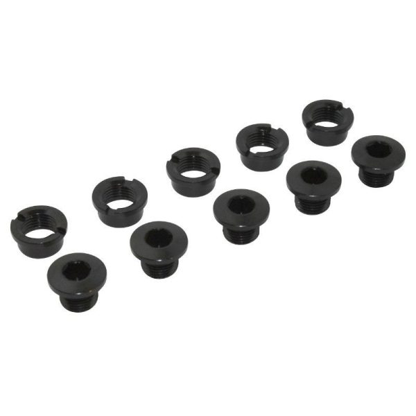 Intravis Pedalier Alu Newton Noir Mono Plateau M8X4 (Jeu de 5) - Vis et Cheminee