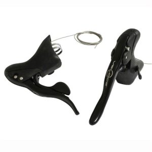Levier-Manette Route Patin Campagnolo 10V. Veloce Noir Double Avec Transmissions (Paire)